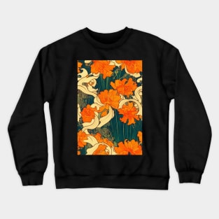 Beautiful Stylized Orange Flowers, for all those who love nature #159 Crewneck Sweatshirt